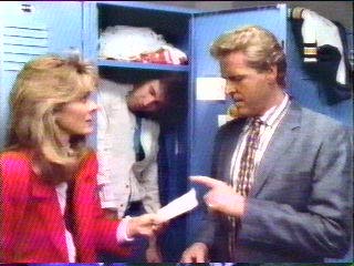 [Teddy dead stuffed into a locker]