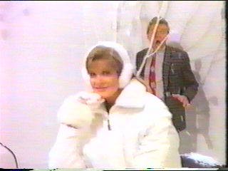 [Sledge hiding behind model]