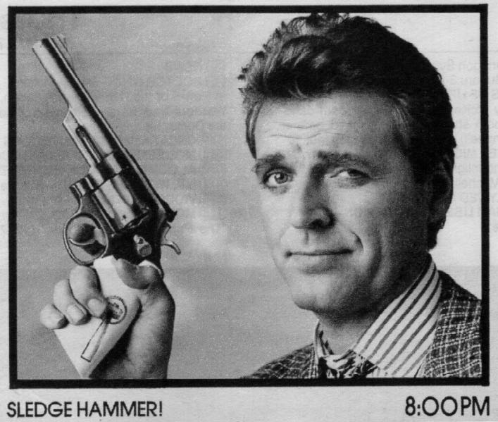 [Sledge's face and his gun]