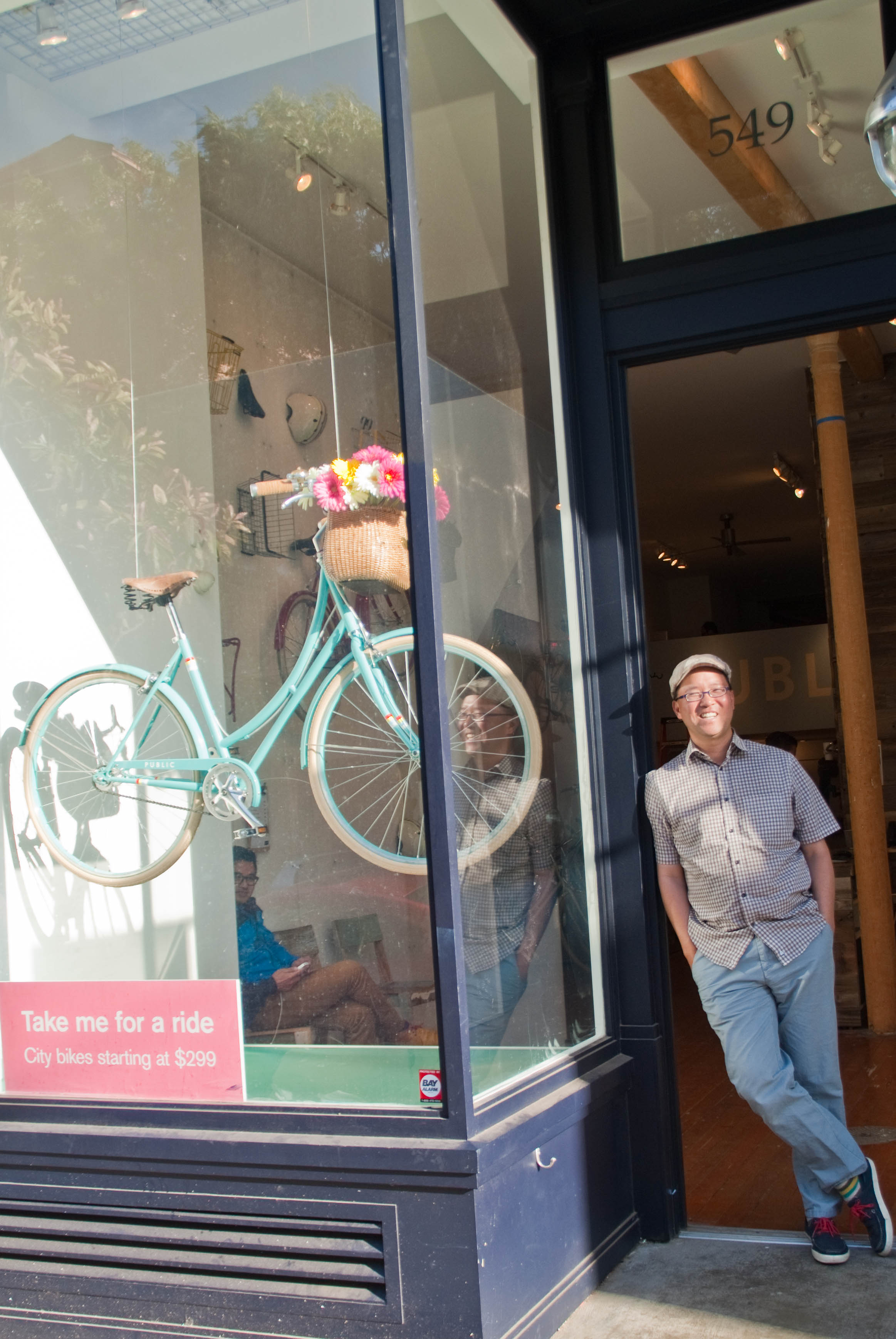 21195 A sun-kissed Dan reflects on Public Bikes Hayes Valley opening day