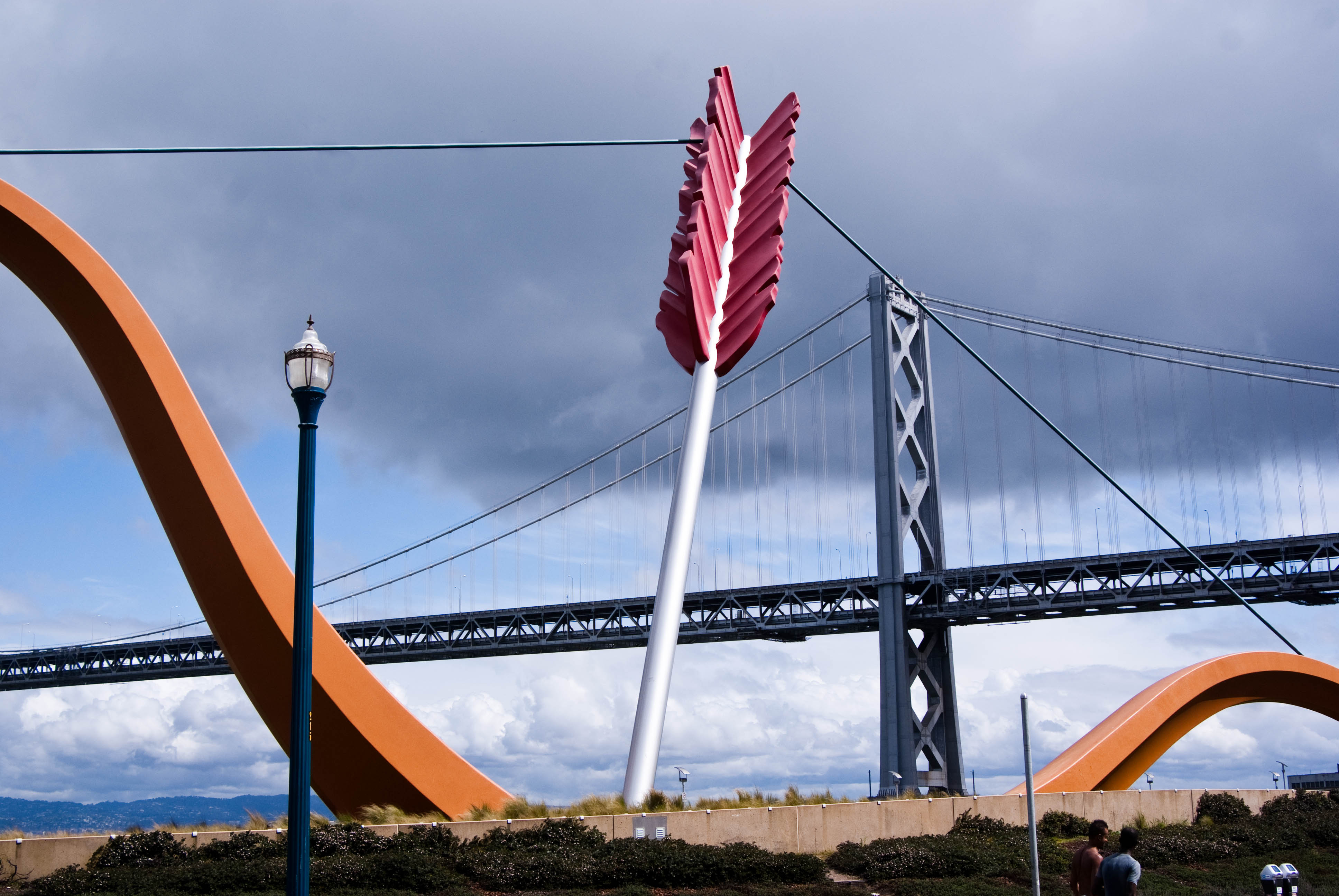 15178 Clouds loom over Cupid's Span (bow and arrow) along the Embarcadero